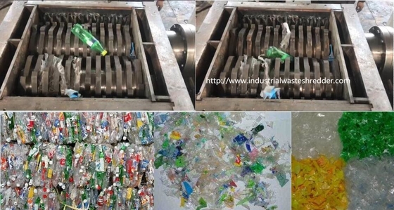 Un buon prezzo. Protezione automatica di sovraccarico dell'asse doppia residua della tagliuzzatrice della plastica della balla delle bottiglie in linea